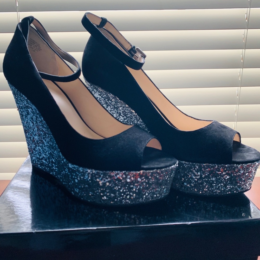 Boutique 9 Black Suede Wedge